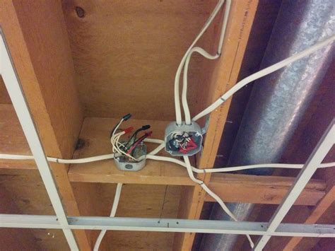 how to find junction box in basement ceiling tiles|junction box above ceiling wiring.